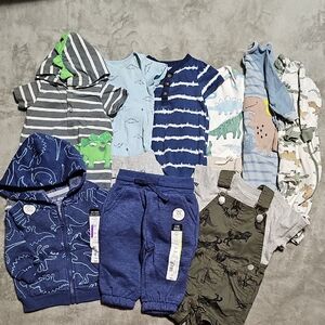 0-3 Month Baby Boy Dinosaur Themed Clothing Bundle